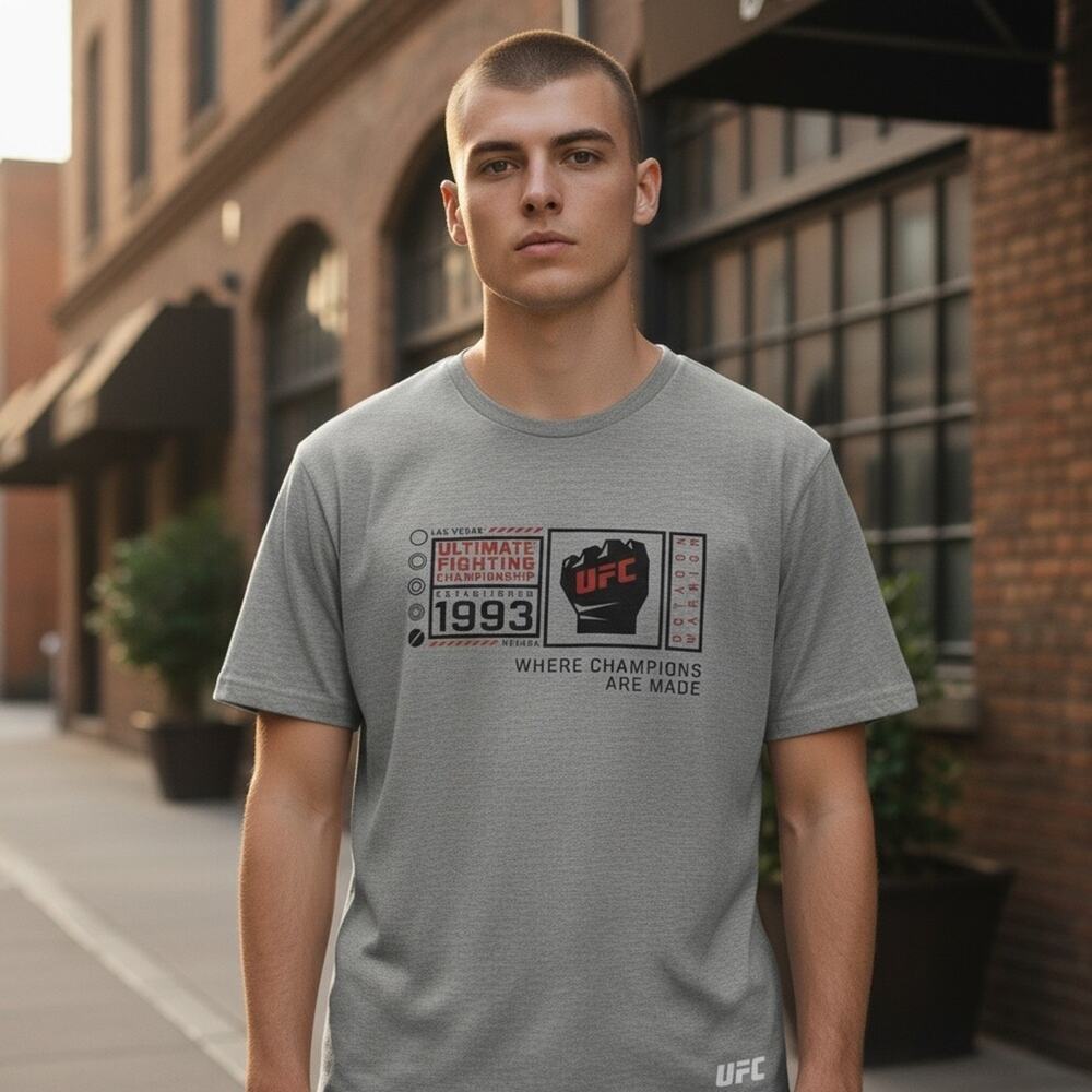 UFC Men’s Large Gray Cotton Blend T-shirt